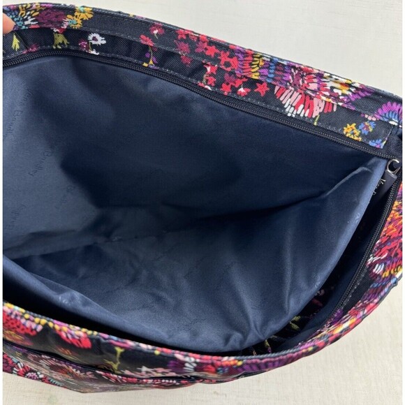 Vera Bradley Essential Messenger Bag & Ultimate Card Case Midnight Wildflowers - Picture 6 of 16